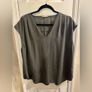 Maurices Olive V-Neck Blouse